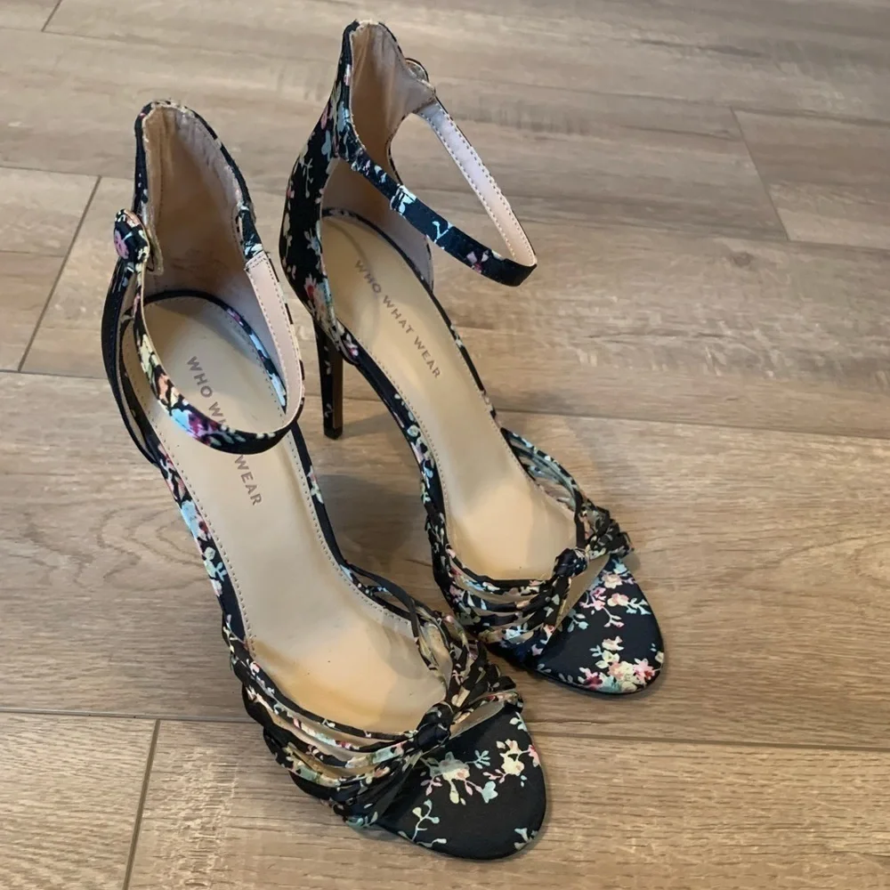 Who What wear Floral Print Strappy Heels